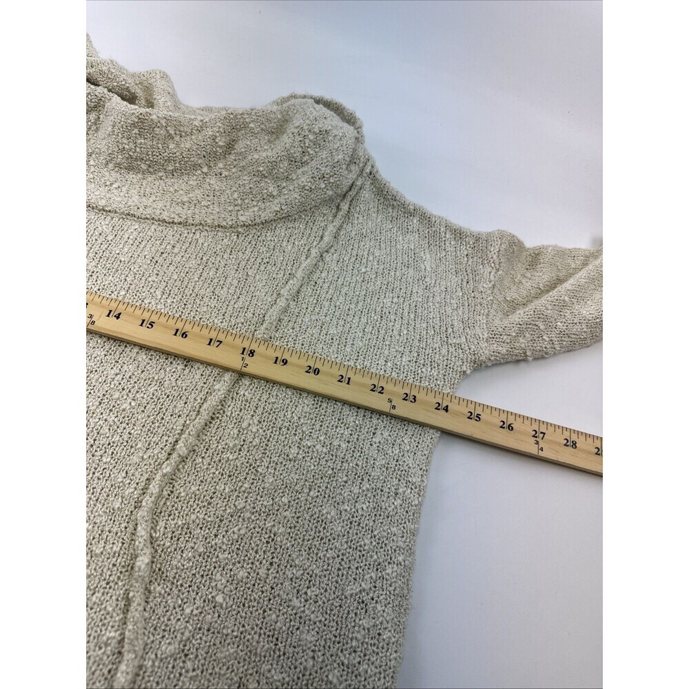 Mia Joy Cowl Neck Sweater Tunic Lightweight Open Knit Pullover Tan Womens Large - Picture 10 of 12